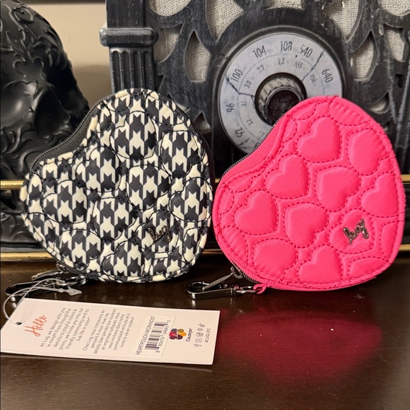 lug Handbags - Set of two heart pouches Heart-Shaped Quilted Coin Pouches